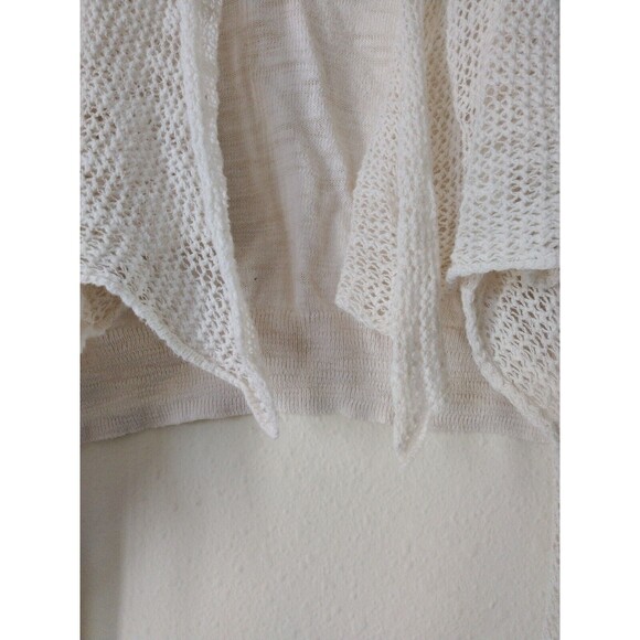 Converse Sweater Women's S Ivory White Shawl Open Front Shrug Long Sleeve Y2K - Picture 3 of 12